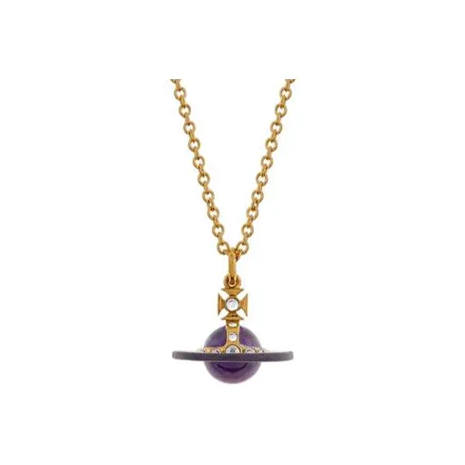 Vivienne Westwood Brass Necklaces Women's Purple Ball/Gold Chain