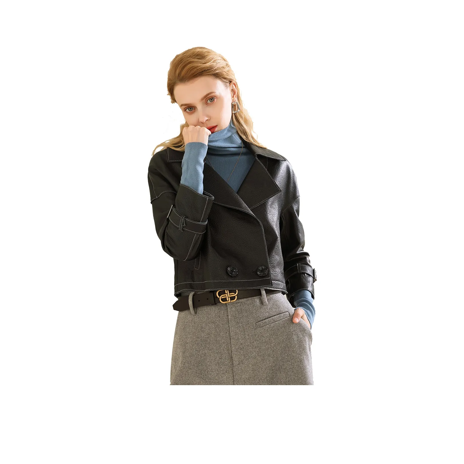 FORTEI Leather Jacket Women's Black