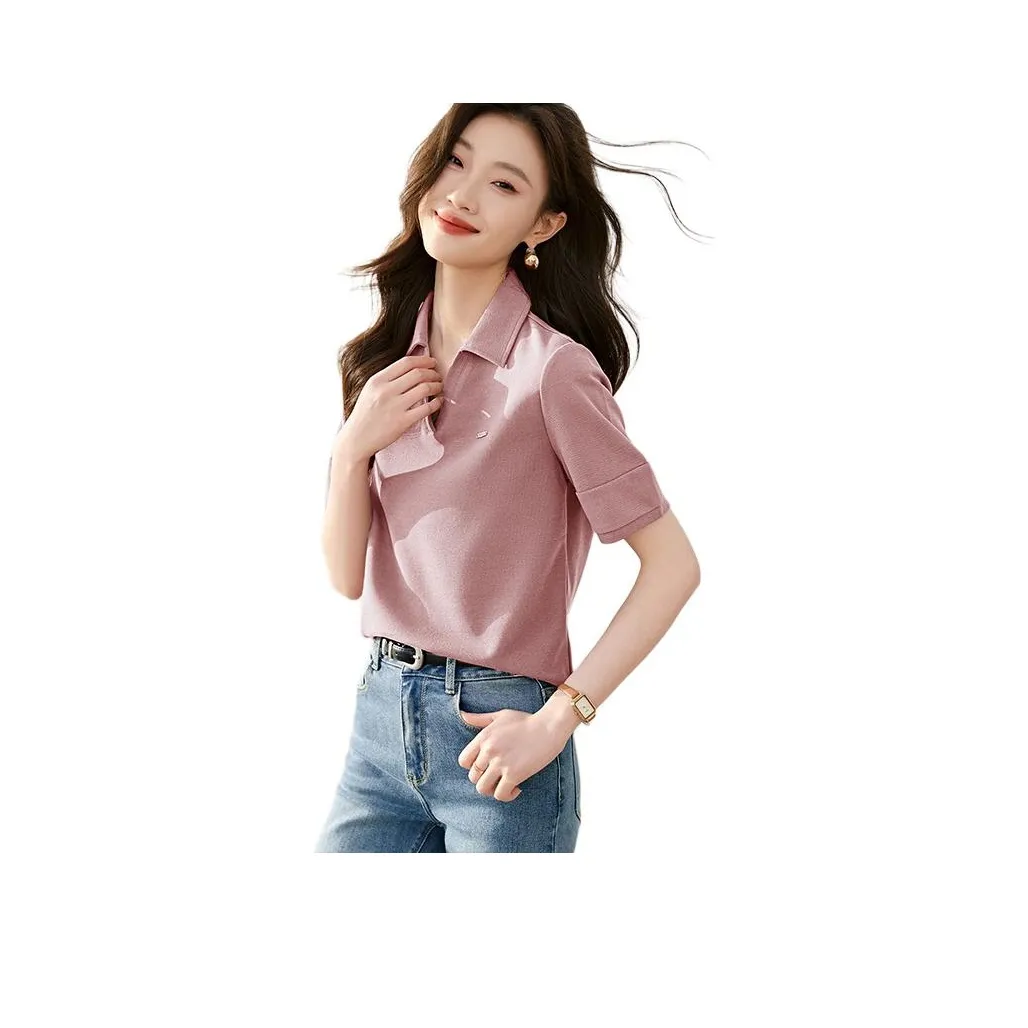 Mo Han Yi Mei T Shirt Women's Gray Pink