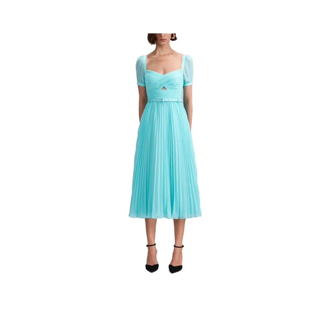Self-portrait Short-Sleeved Dresses Women's Misty Blue
