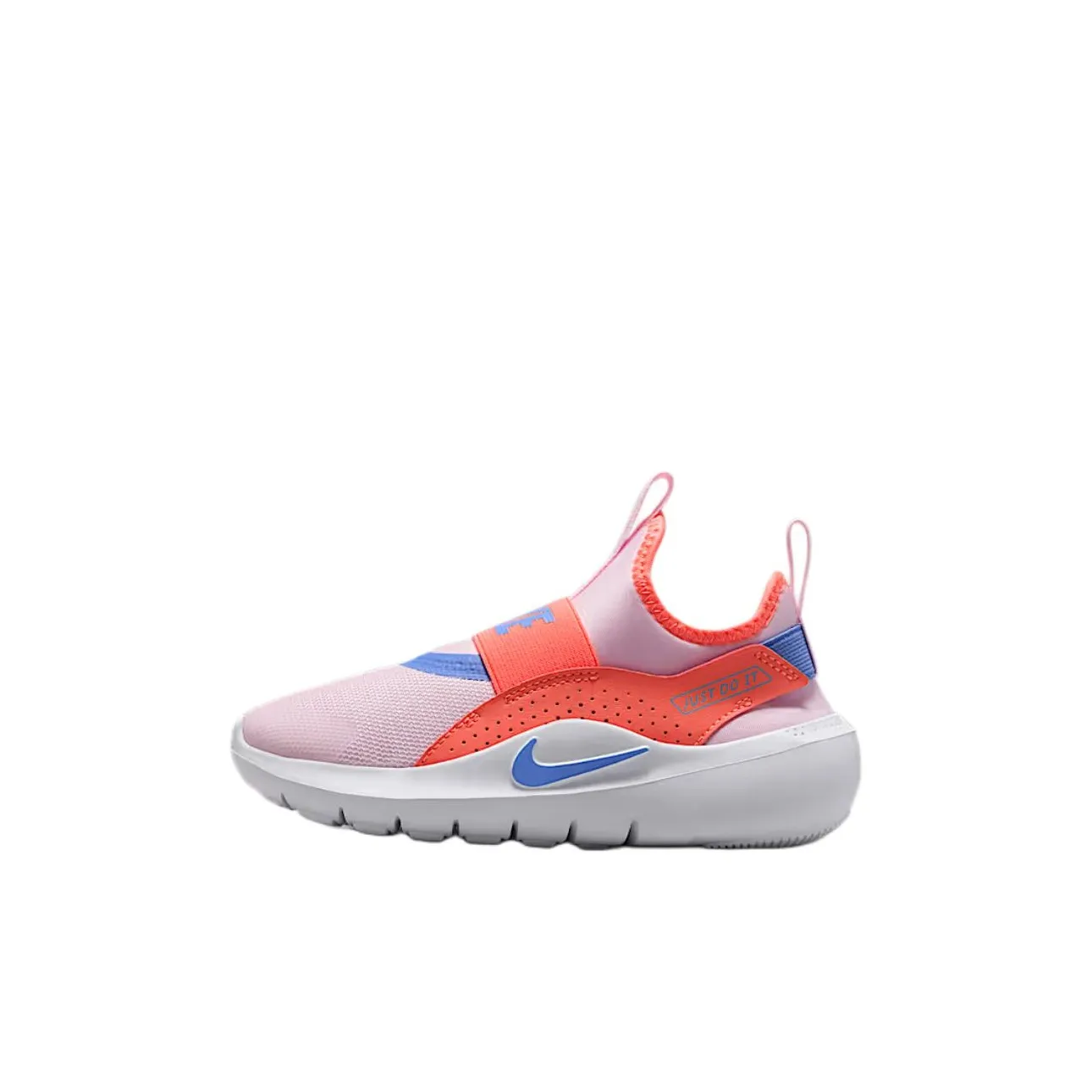 Nike Flex Runner 4 Детские беговые кроссовки Низкий топ Розовая пена/Ярко-оранжевый/Белый/Импульс Сапфирово-синий Для дошкольников