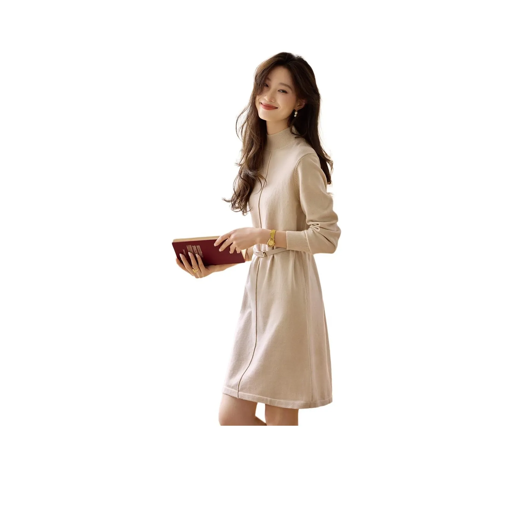 Mo Han Yi Mei Длинное платье с длинными рукавами женское