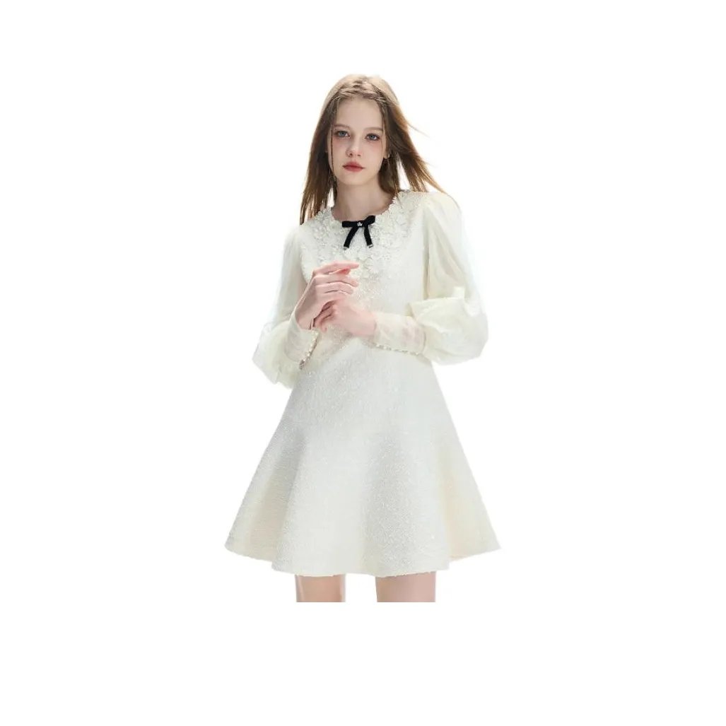 JORYAweekend Длинное платье с длинными рукавами женское цвет экрю