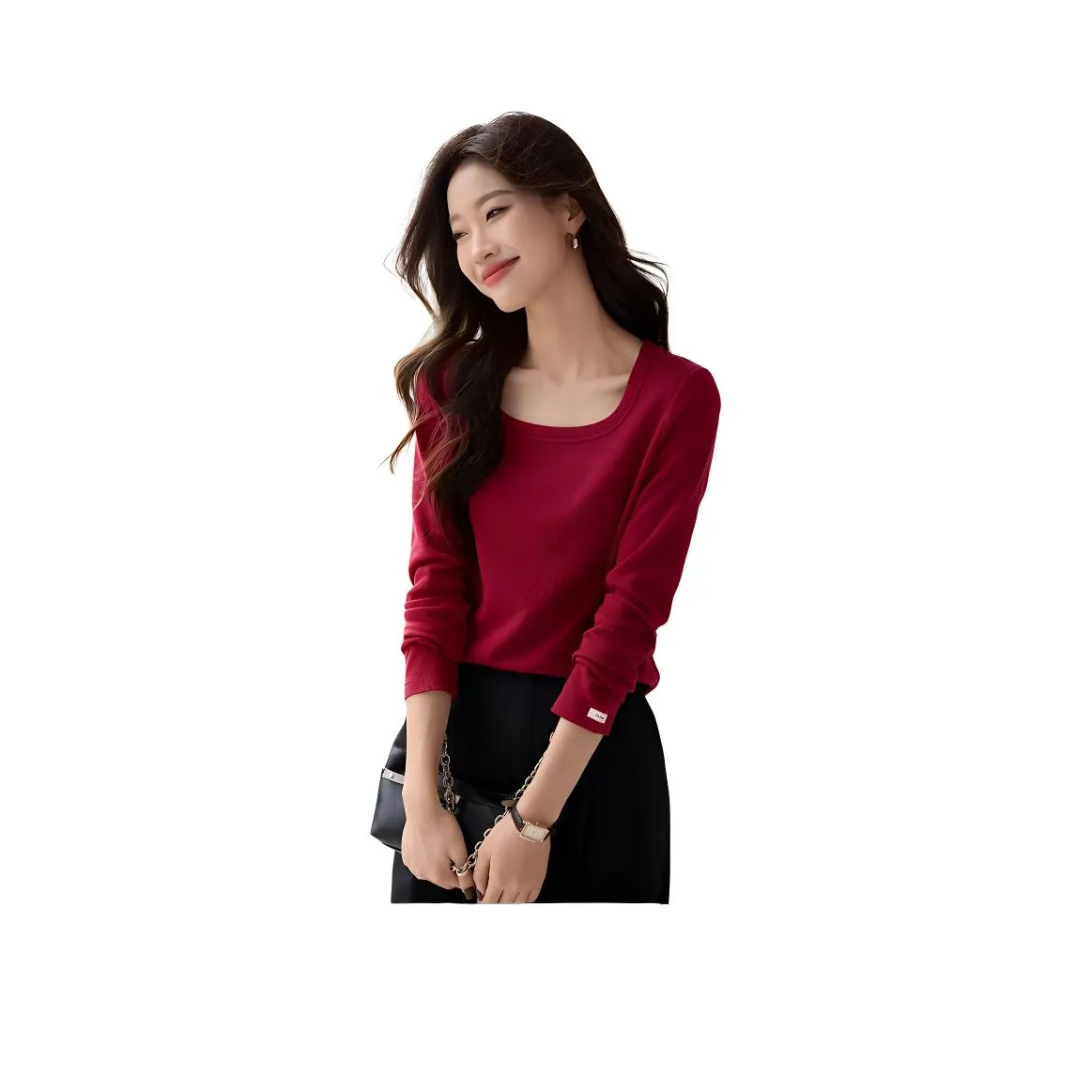 Mo Han Yi Mei Стандартная T-рубашка Женская Винтажный красный