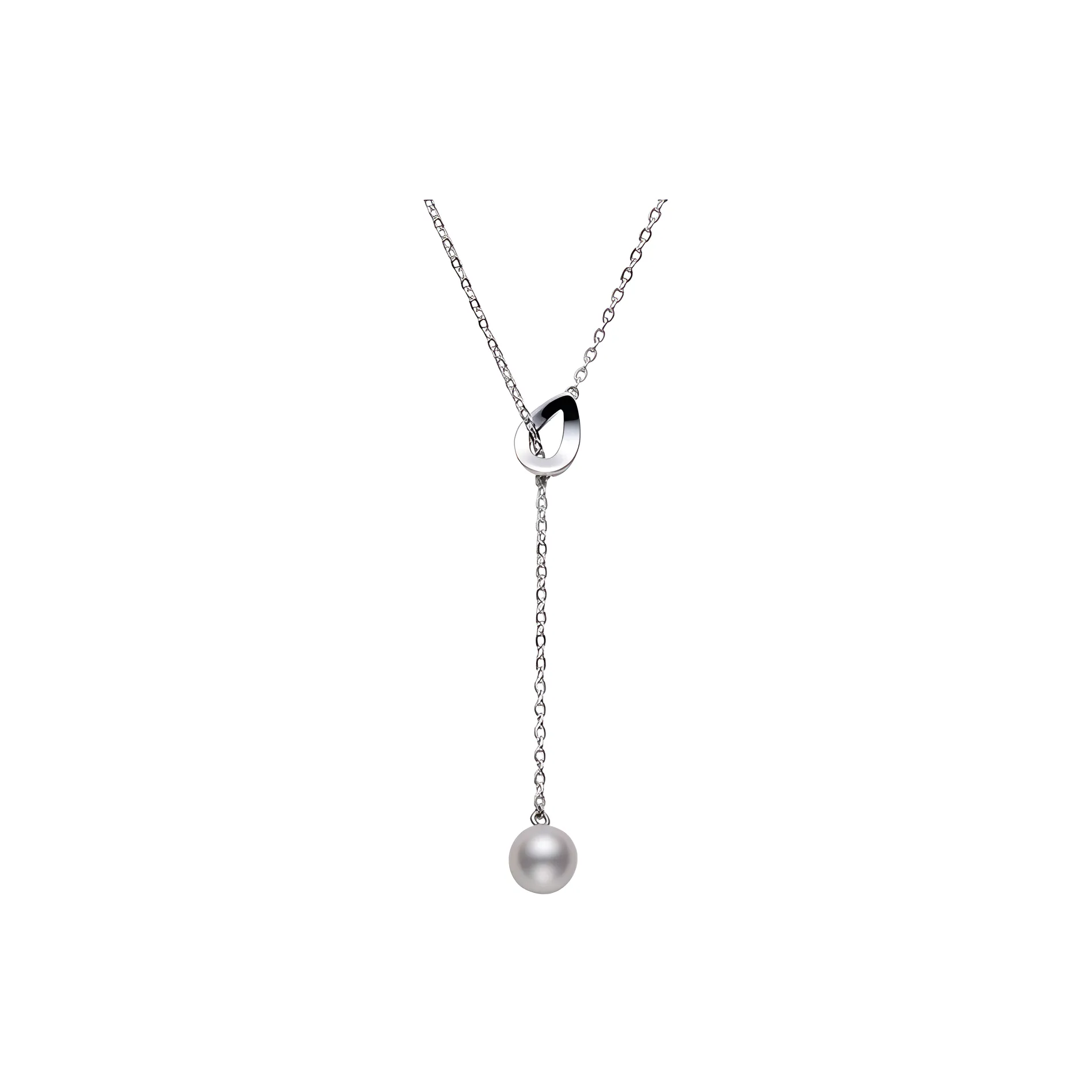 MIKIMOTO Pearl Necklaces Unisex Silver