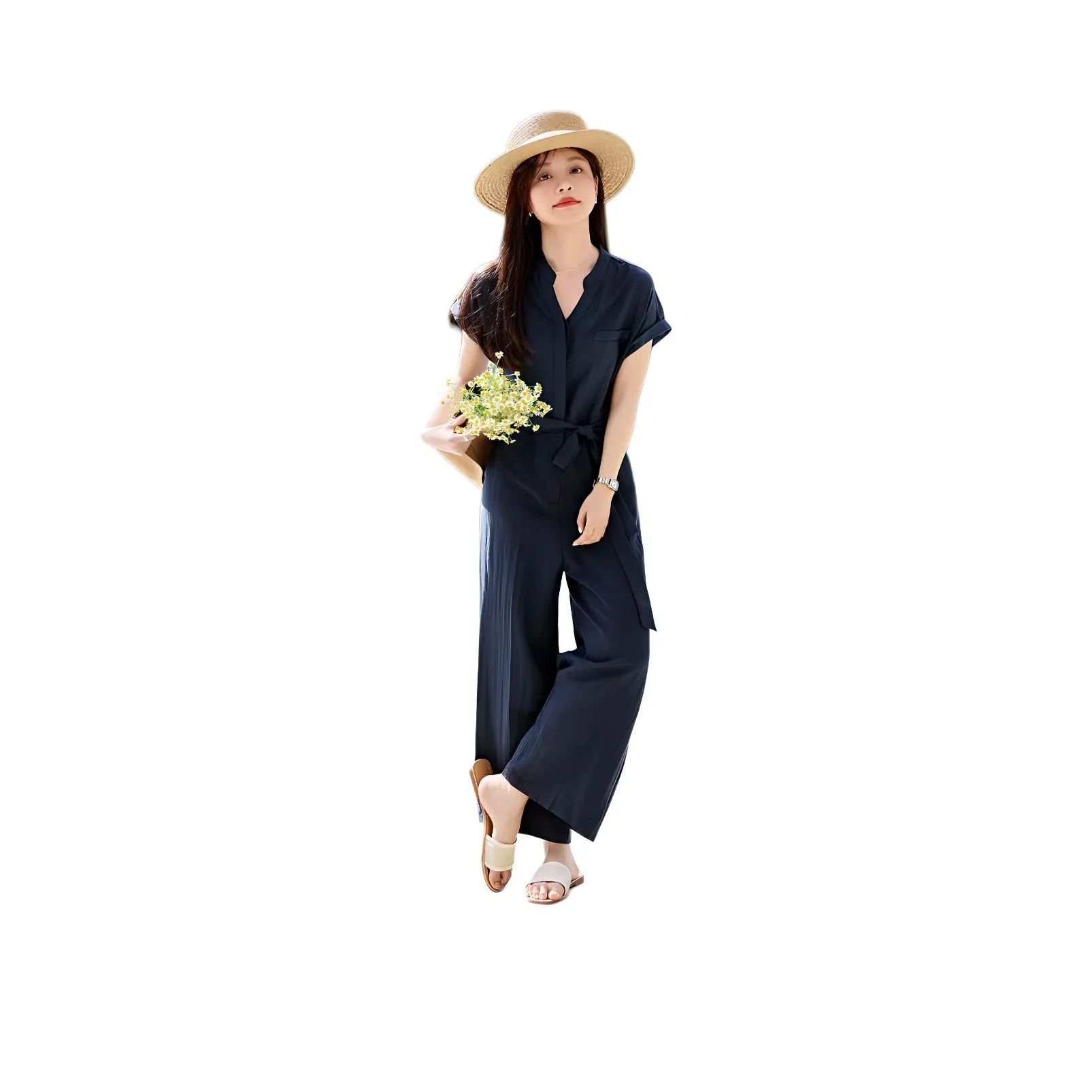 Mo Han Yi Mei Jumpsuit Women's Navy Blue