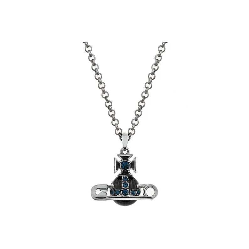 Vivienne Westwood Crystal Necklaces Мужской Металлик Серый