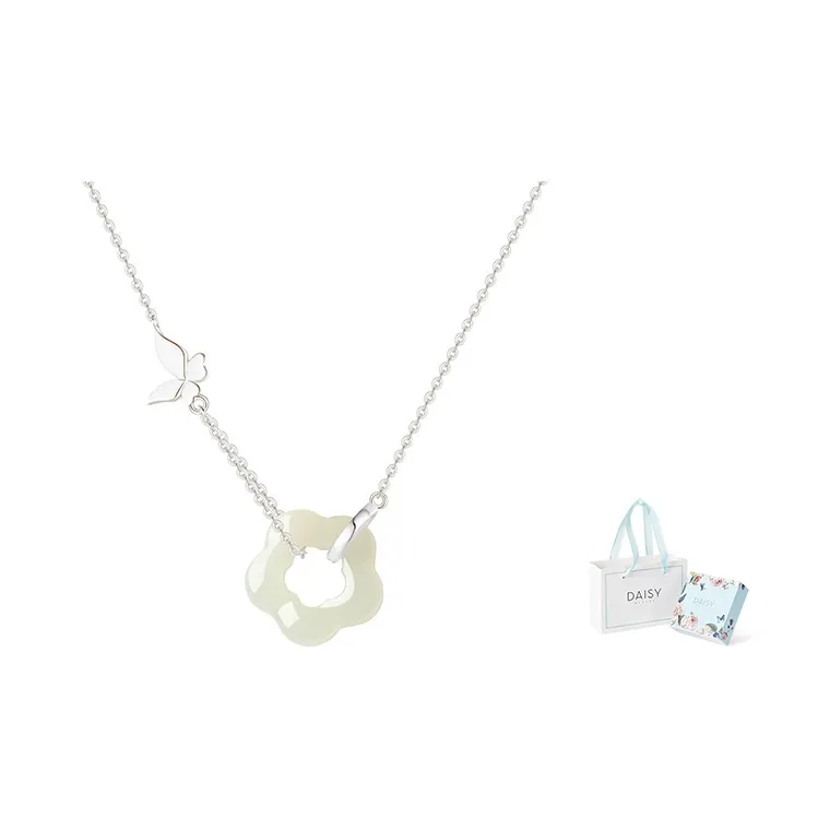 DAISY BEAUTY Hetian Jade Necklaces Pale Greenish White Jade Women's