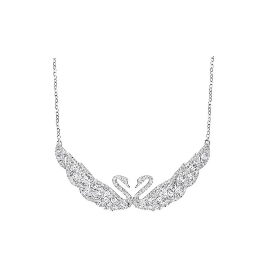 Swarovski Swan Artificial Crystal Necklaces Women's Silver