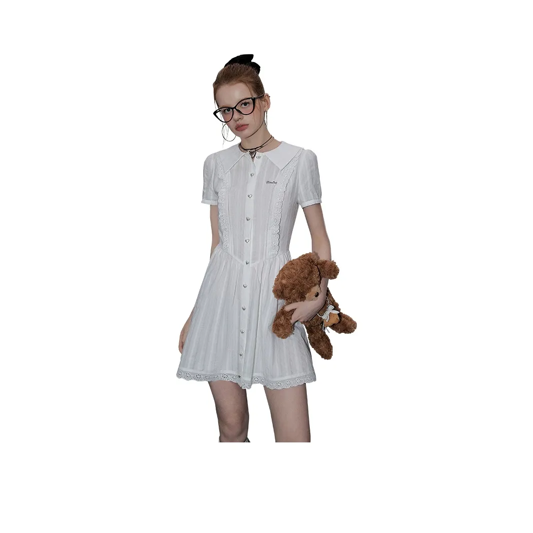 UNIFREE Короткий рукав Платье Женское Белое