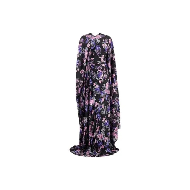 Balenciaga Floral print Pleated Maxi Dress