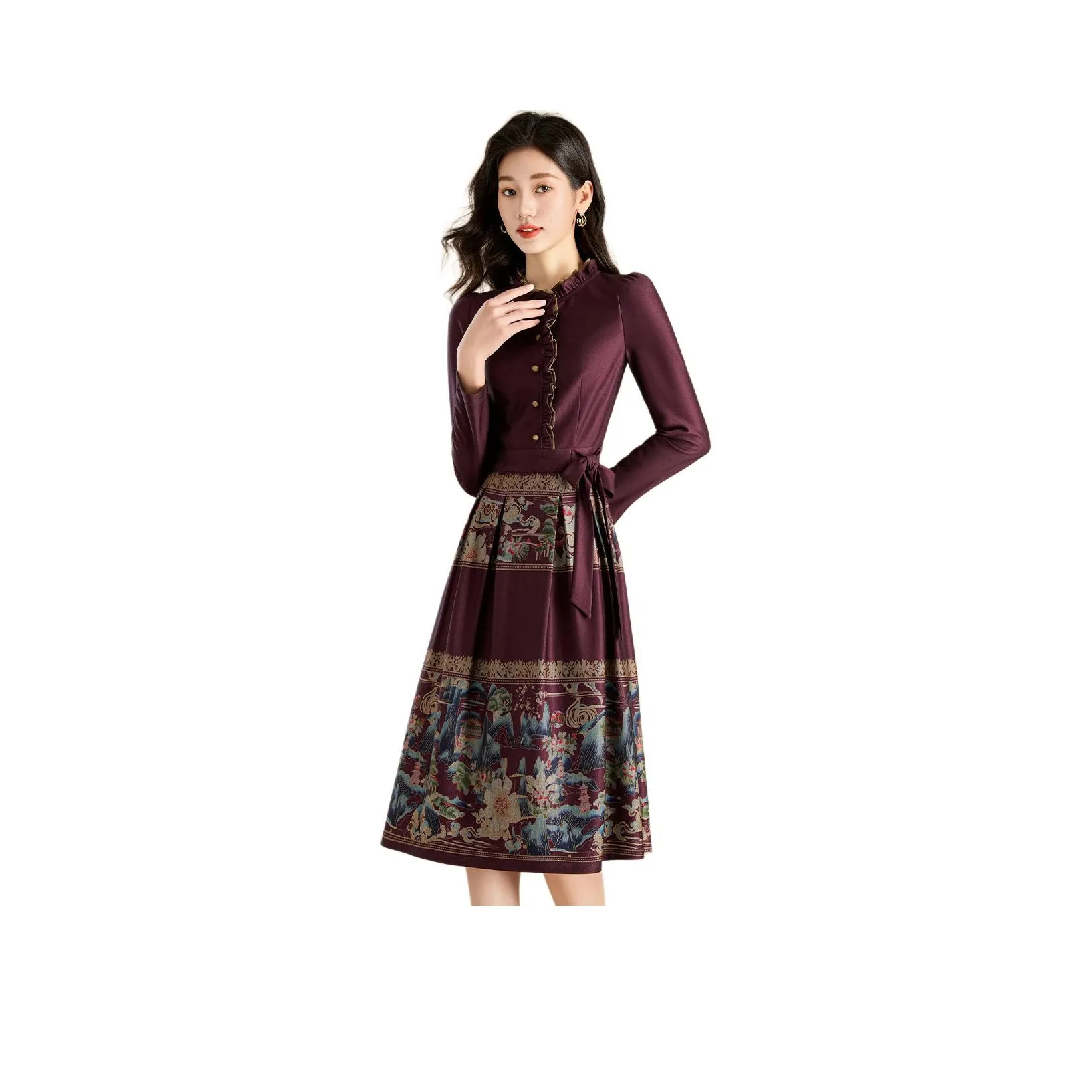 Mylan Весна Осень Длинный рукав Платье Стандартное Женское Red Collection Бренд Оставайтесь в курсе событий с уведомлениями