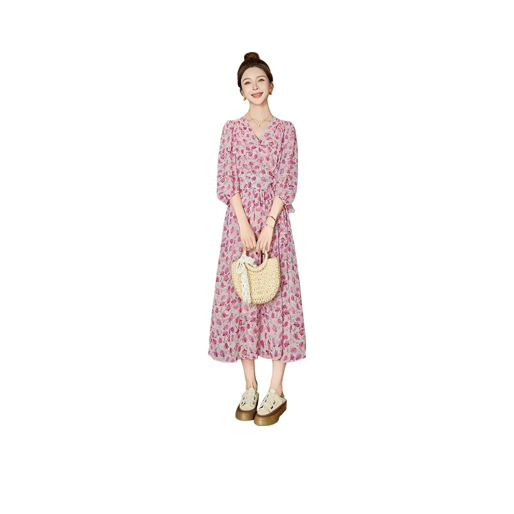 Cypress House Long Sleeved Dress Women's Pink Floral