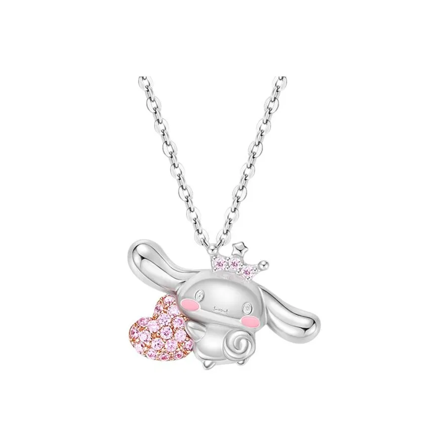 TIDECOLOR Yugui Dog S925 Silver Necklaces Women's Silver Pink