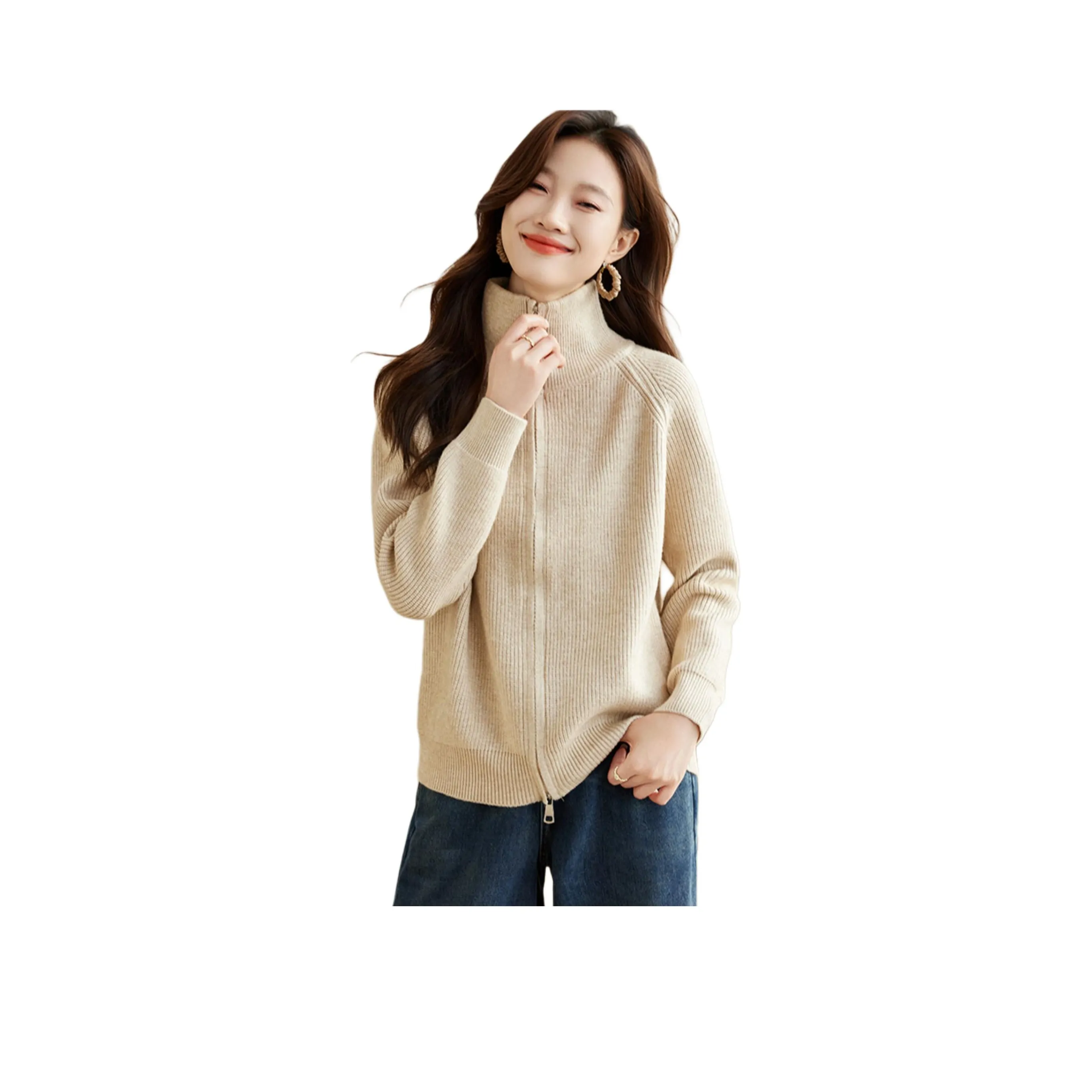 Korean Style Knitwear Women's Apricot