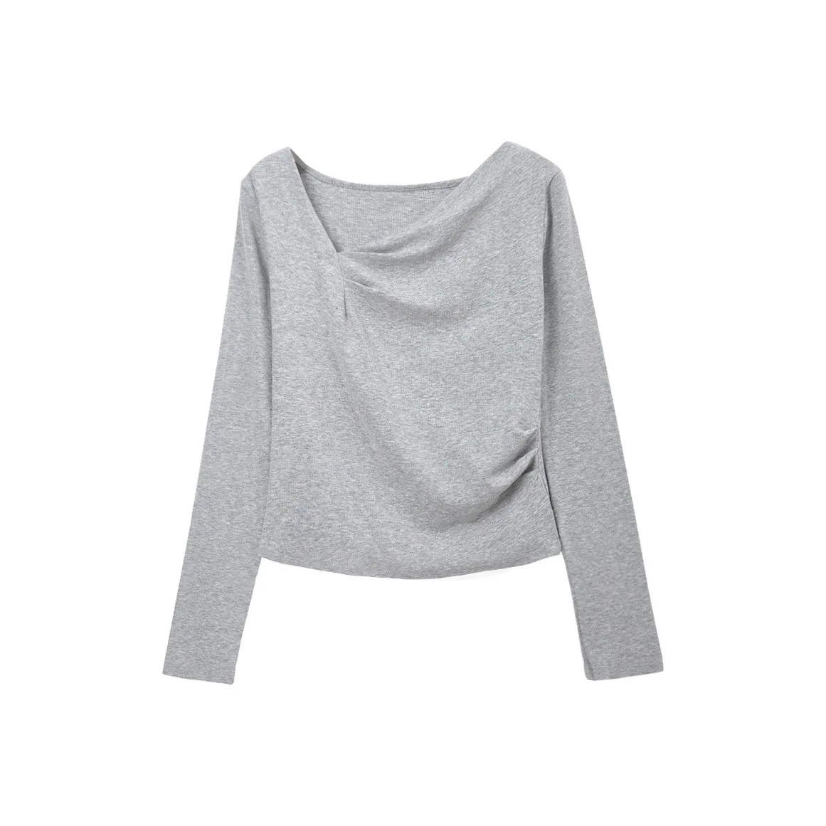 SUSANSAN 2025 Дизайн Серый Базовый слой Внутренний Облегающий крой Топ Женский