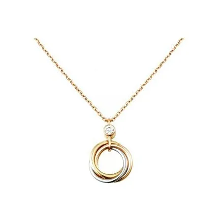 Cartier 2010s 18K Gold Trinity Diamond Necklace