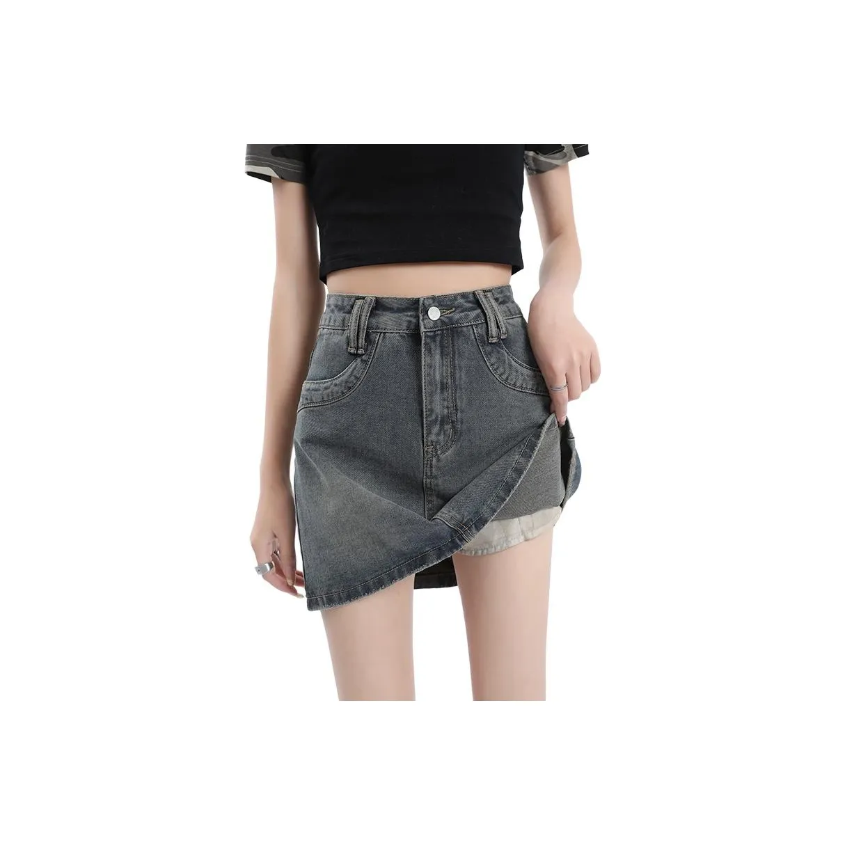 YEARNED Джинсовые короткие юбки Женские