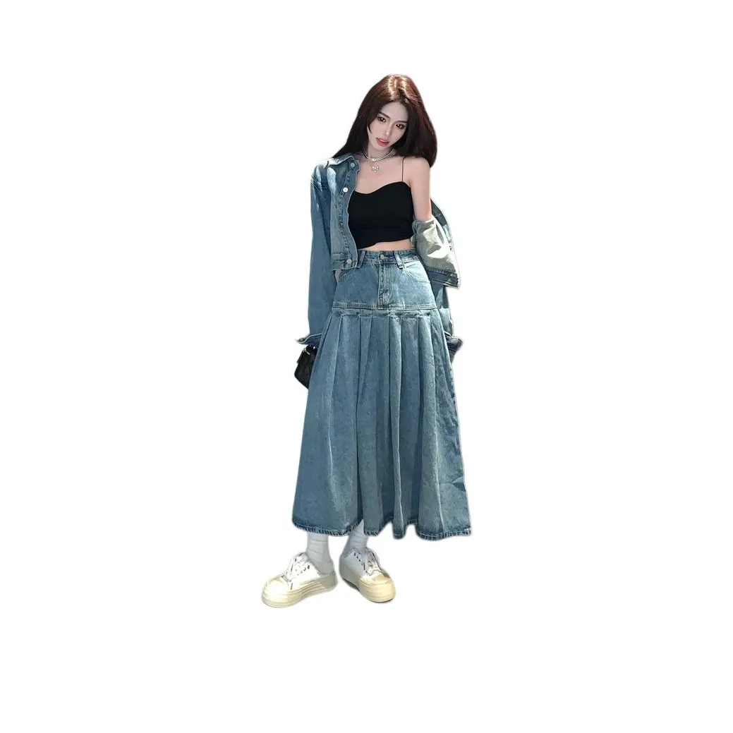 Icicofficial Комплект с юбкой Женская Джинсовый синий