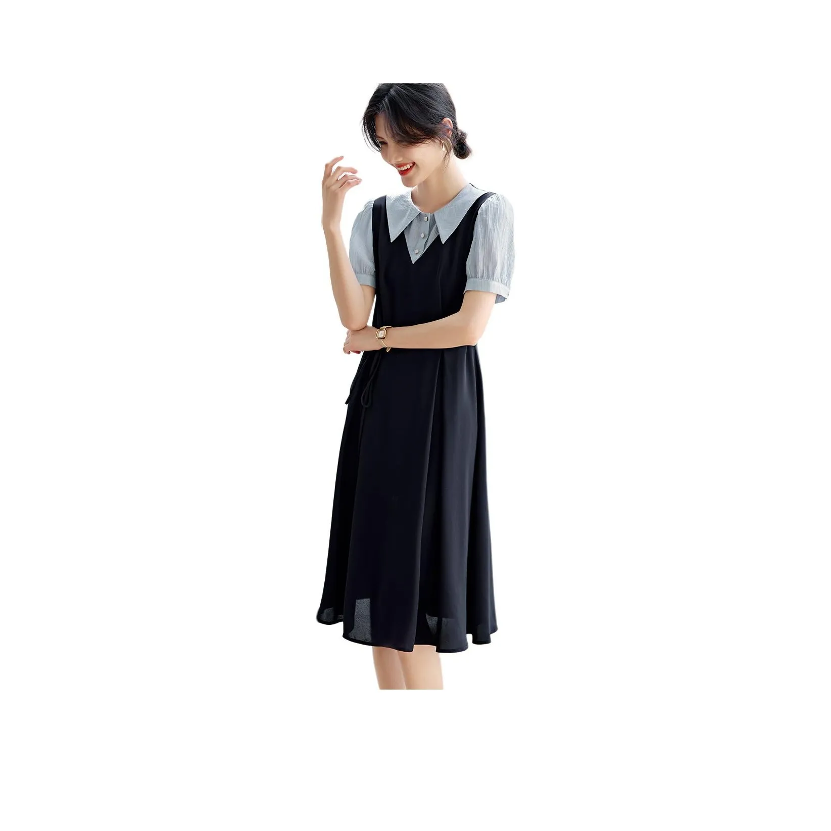 XWI Short Sleeved Dress Women's Navy Blue