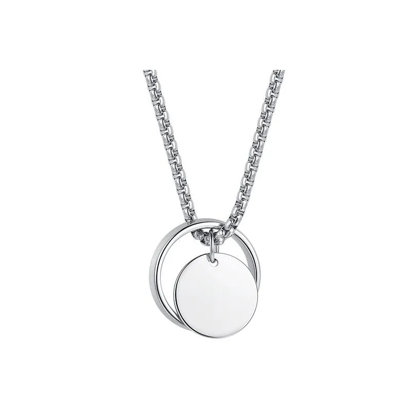 West Island Титановая сталь Ожерелье Серебряное Унисекс