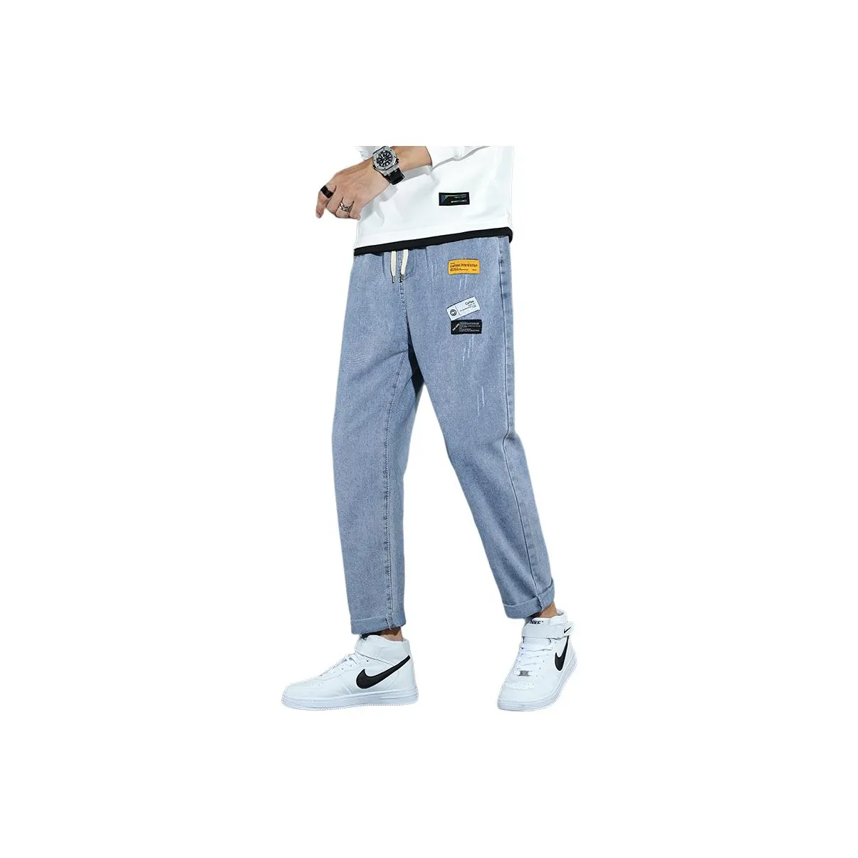 PWUE Светло-синие Унисекс Джинсы