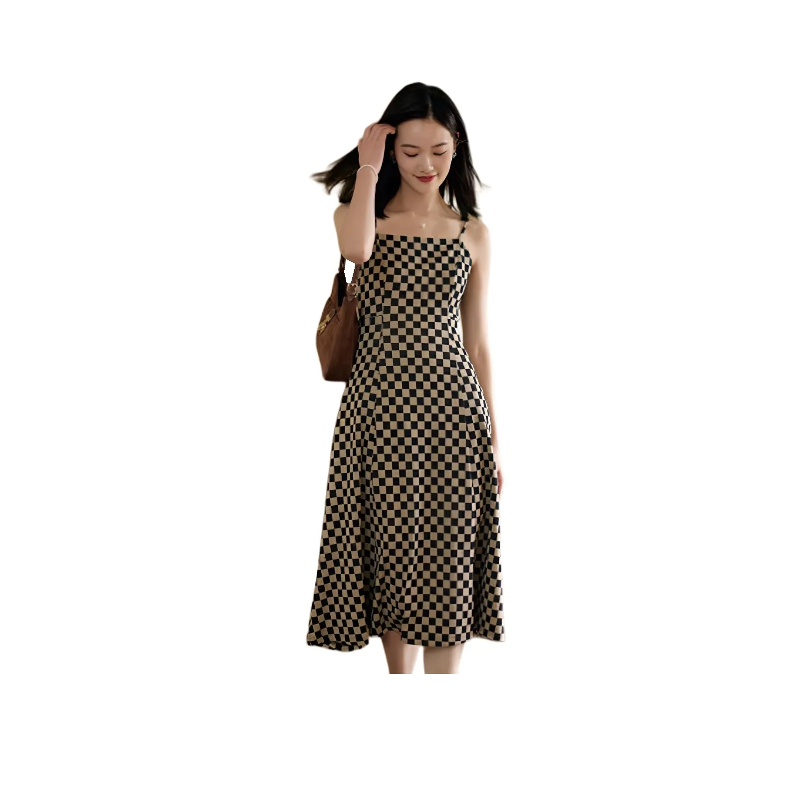 Mula Винтаж Клетчатый Женские Слиплатья