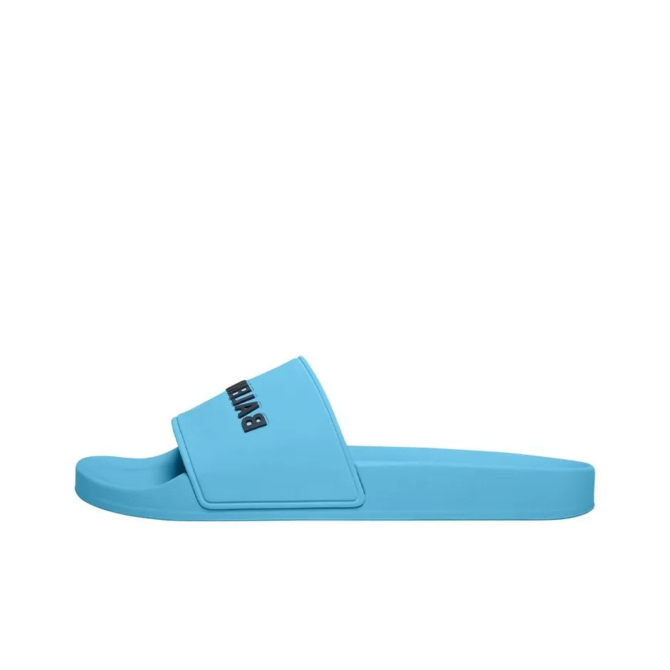 Balenciaga Pool Slides 'Light Blue And Black Rubber'