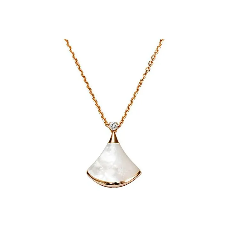 BVLGARI Divas' Dream Series 18K Rose Gold Necklaces Unisex White
