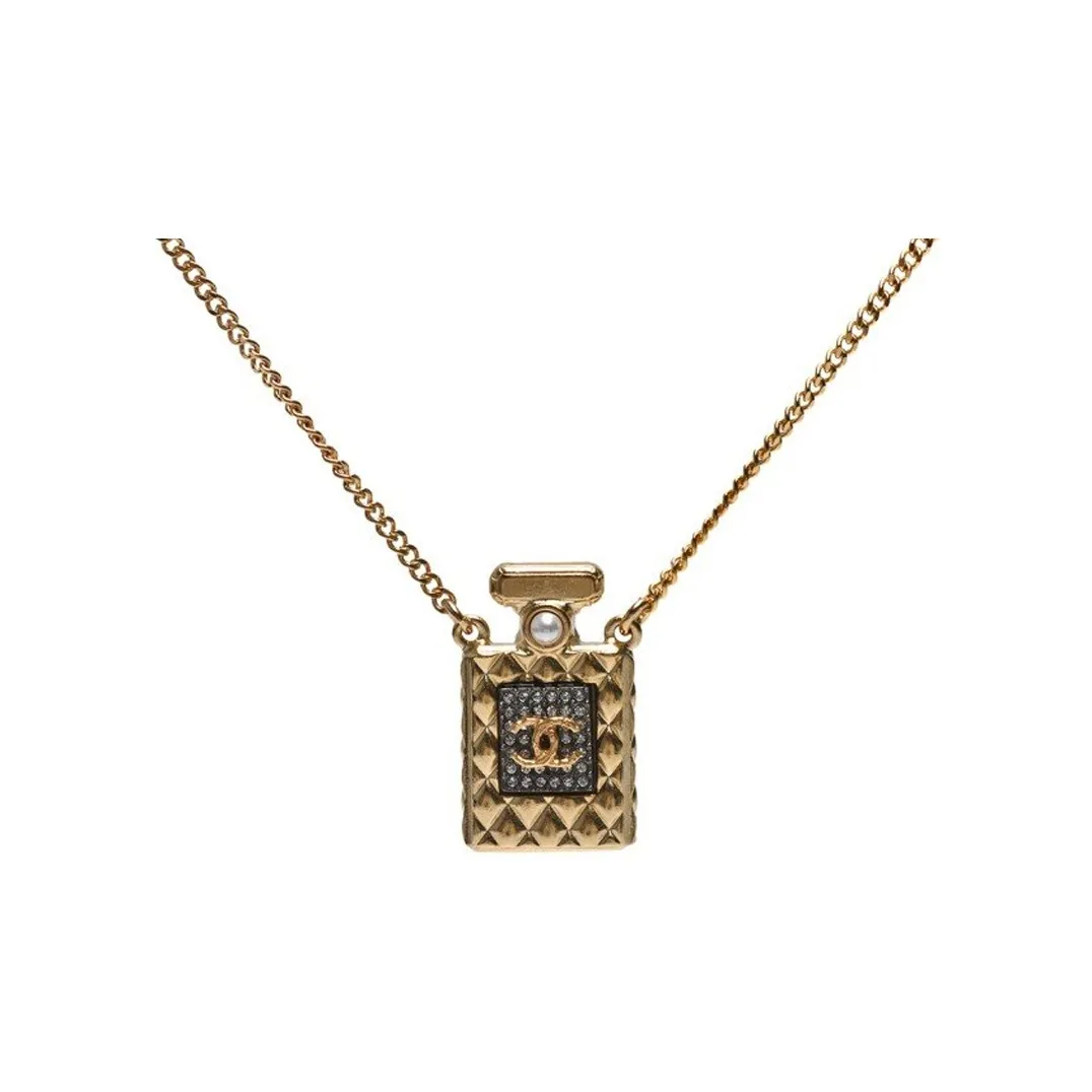 CHANEL Metal Rhinestone Necklaces Women's