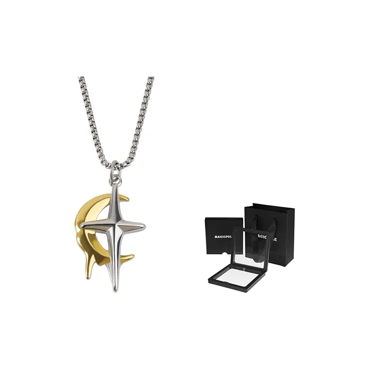 MAGICPOLE Necklaces Unisex Melting Star Moon Necklace