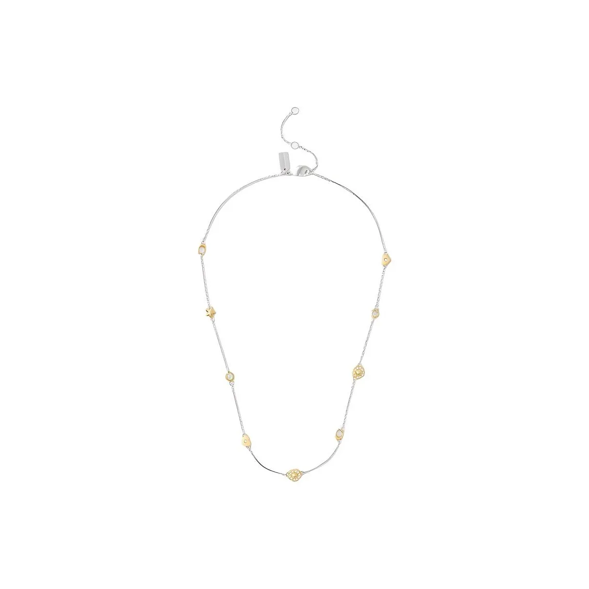 COACH Brass Plated, Glass, Cubic Zircon, Crystal Necklaces Women's Silver