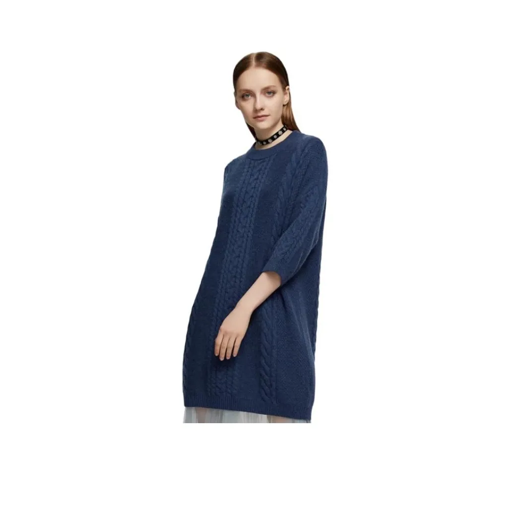 MIHUANG Short Sleeved Dresses Women's Gray Blue