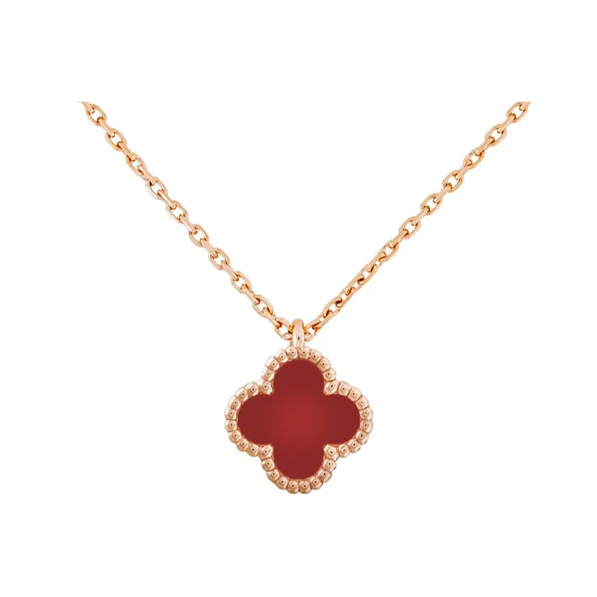 Van Cleef & Arpels 18K Rose Gold Necklaces Women's Red