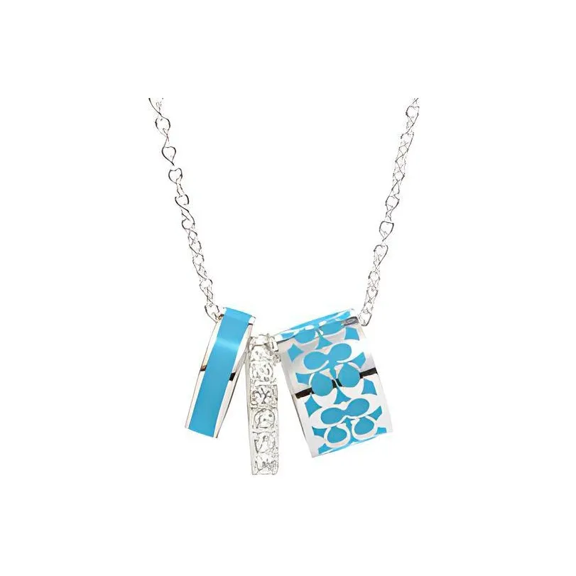 COACH Metal Multi Wrap Necklace Women's Blue Green