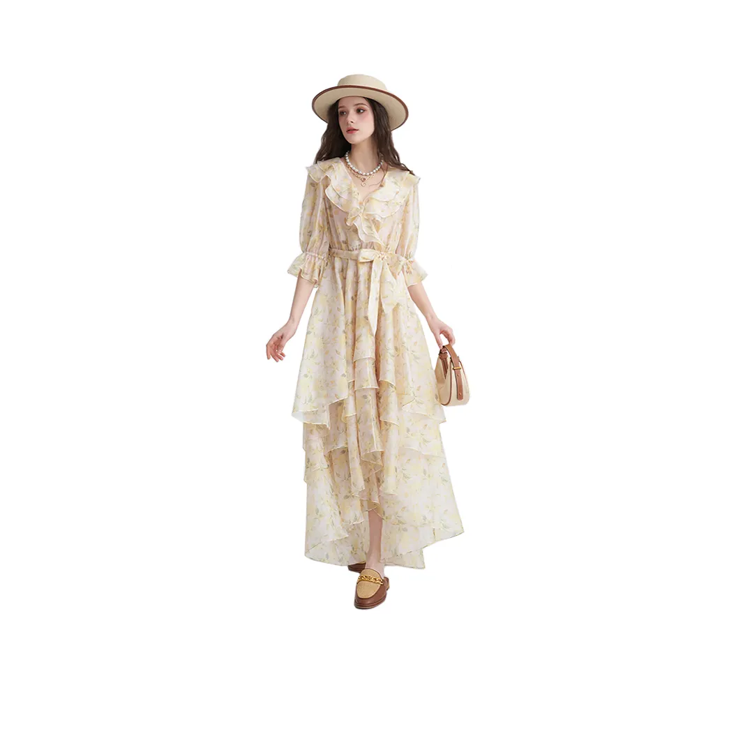 JORYAweekend Short Sleeved Dress Women's Light Yellow