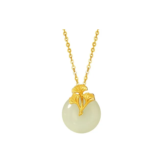 DAISY BEAUTY Hetian Jade Necklaces Pale Greenish White Jade Women's