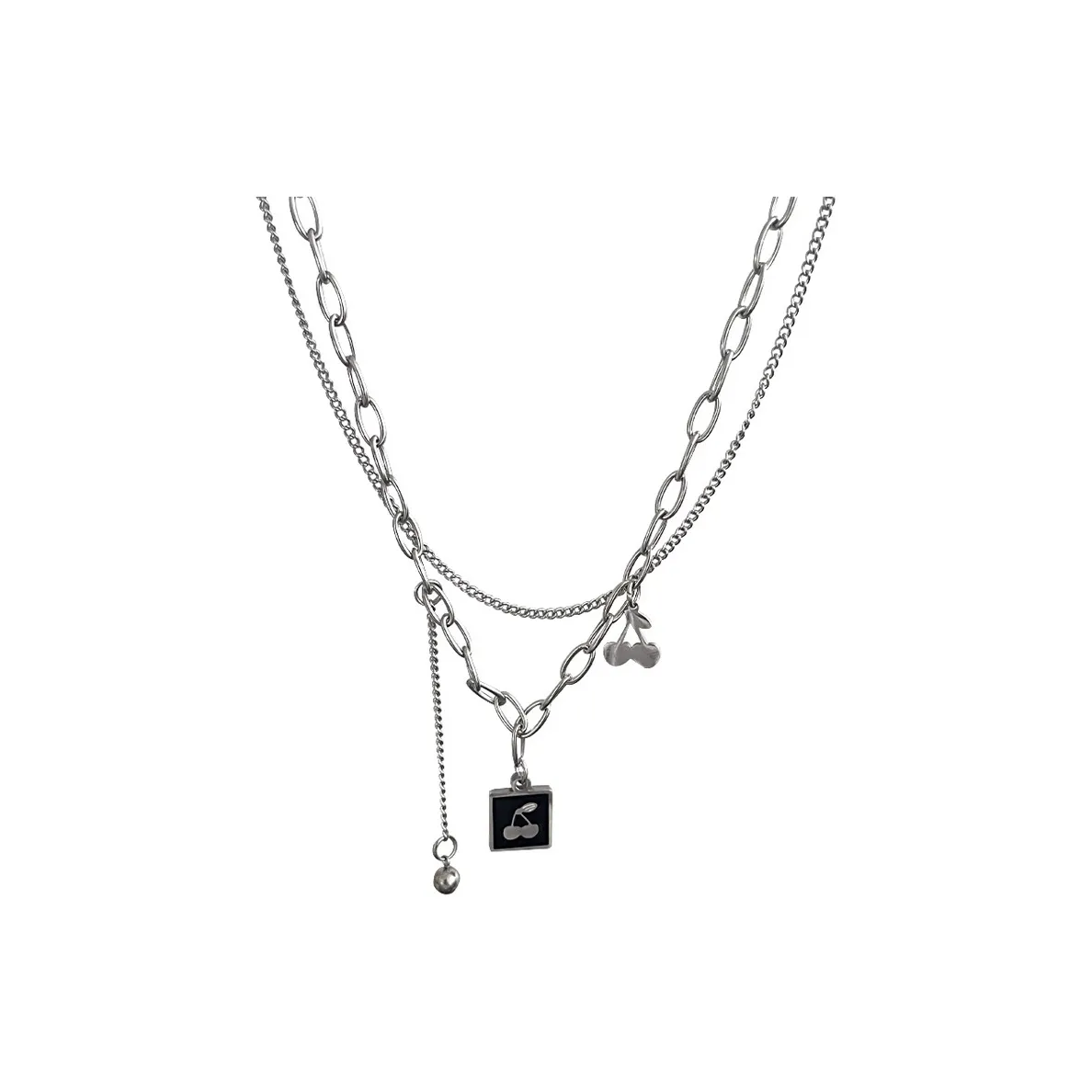 FOREVER MELODY Ожерелья из титанового сплава Женское серебро
