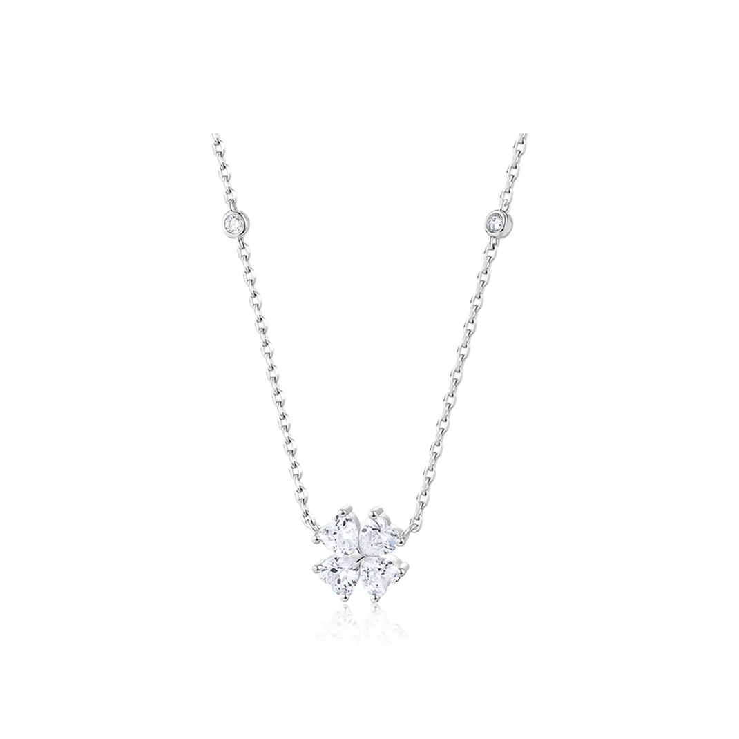 KADER S925 Silver With Full Zircon Necklaces Women's Two Tone Box