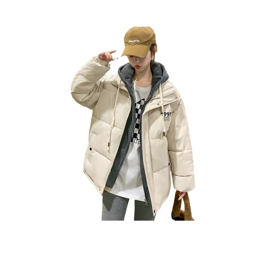 Flowers In Water Puffer Jacket Women's
