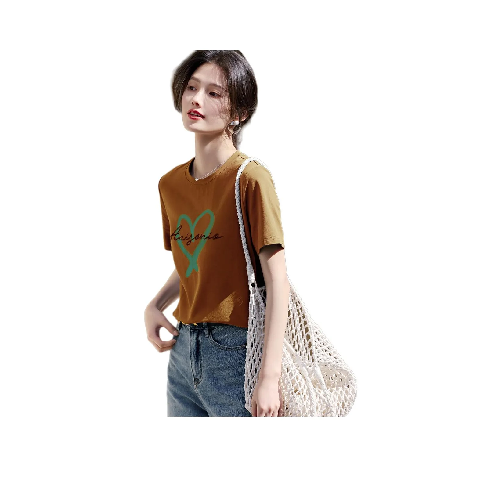 XWI T Shirt Women's Orange Brown