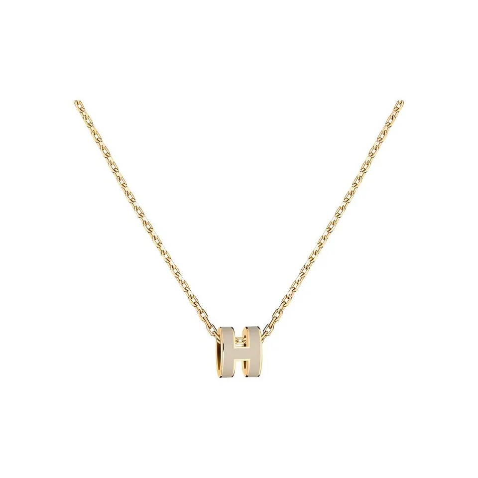 HERMES POP H Collection Metal Necklaces Women's Gold