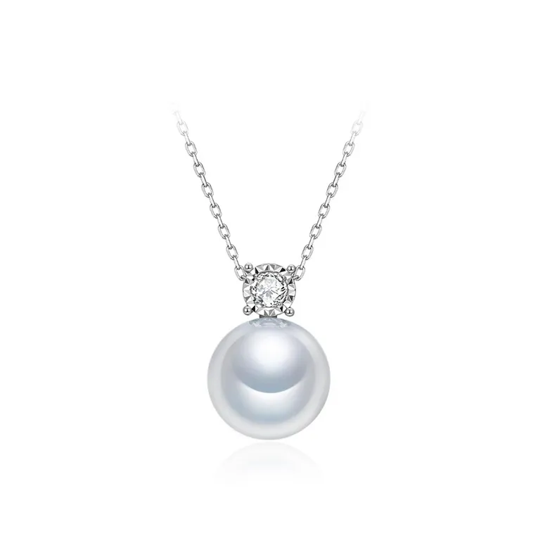 Luxury Beads Pearl Pendant, Comes With Silver Chain Women's