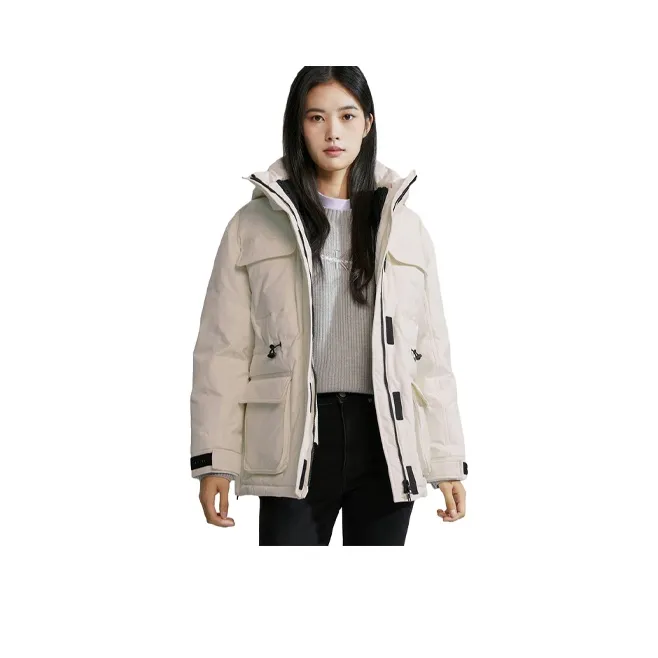 CALVIN KLEIN Водонепроницаемый и Ветрозащитный Ветровка Женские Сливочный