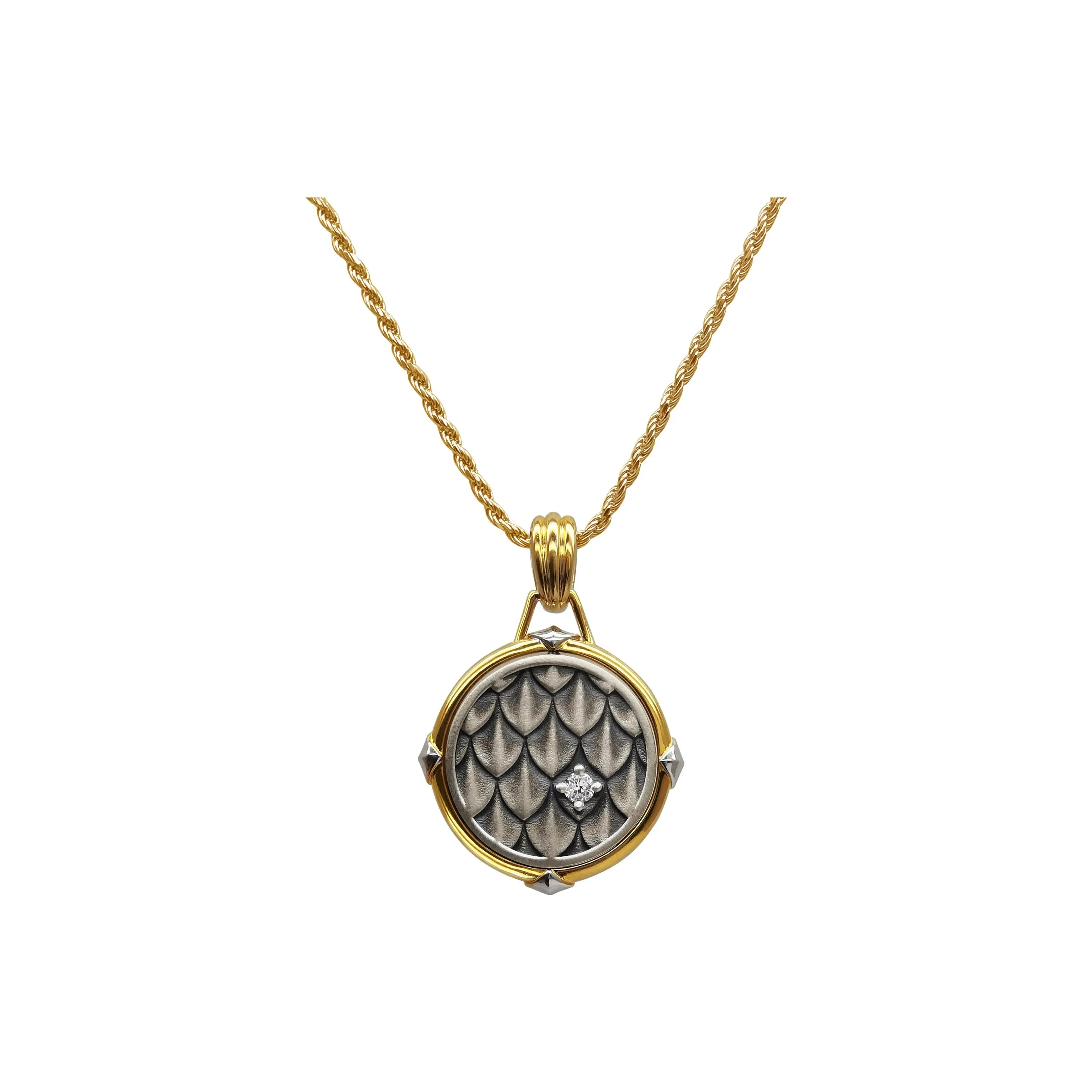 ICEWALD 925 Sterling Silver Necklaces Men's Multicolor Fortune Coins