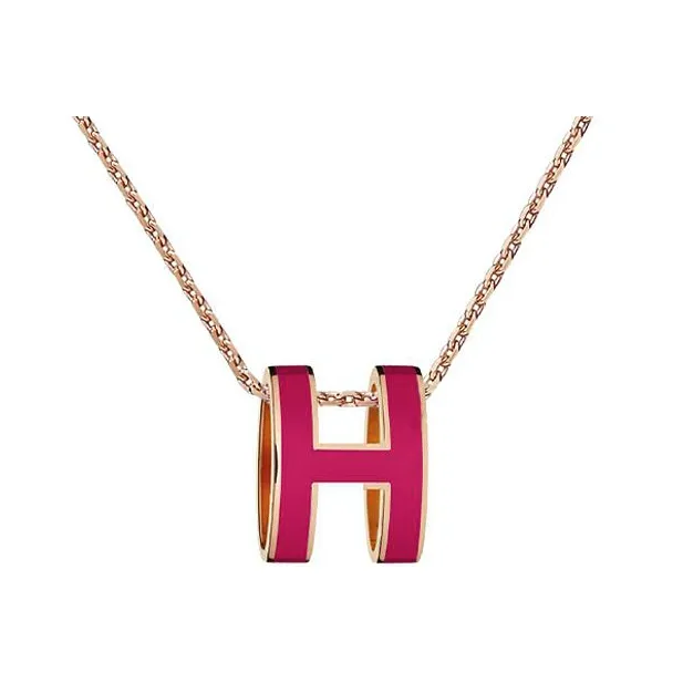 HERMES POP H Collection Gold Plated Necklaces Women's Rose Gold Chain
