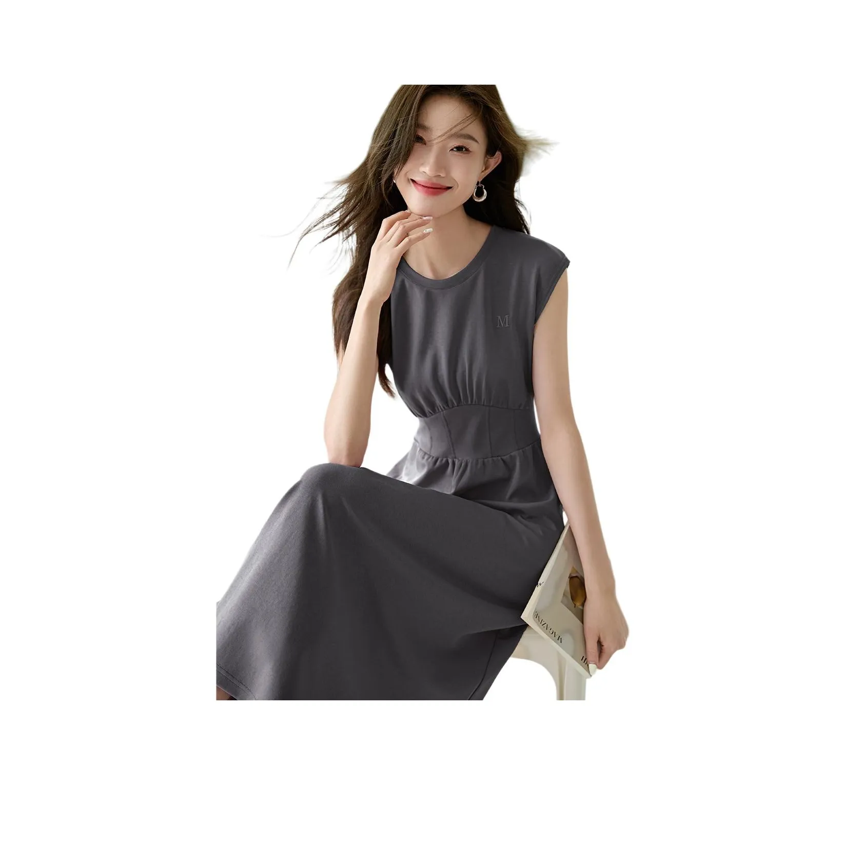 Mo Han Yi Mei Sleeveless Dress You Women's Dark Gray