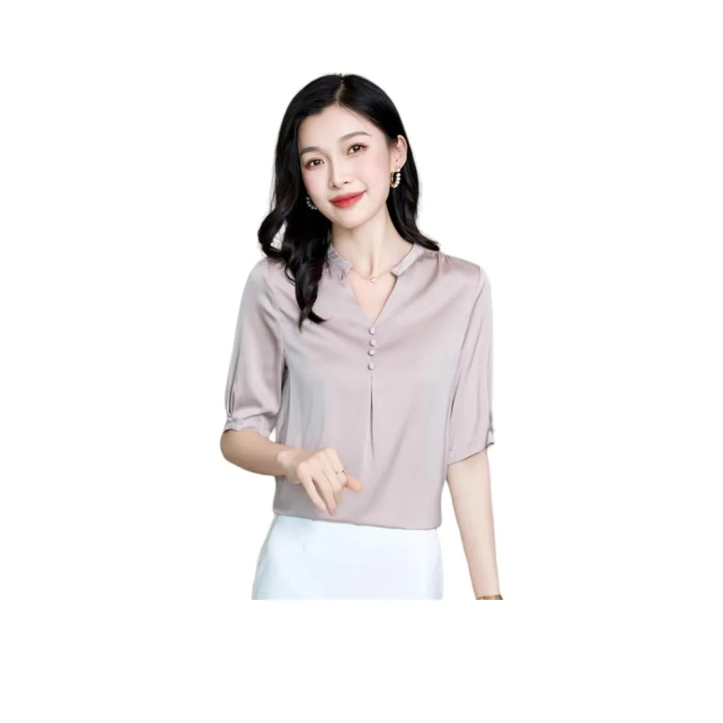 Yi Mengyuan Тяжелый шелк тутового дерева Рубашка Женская