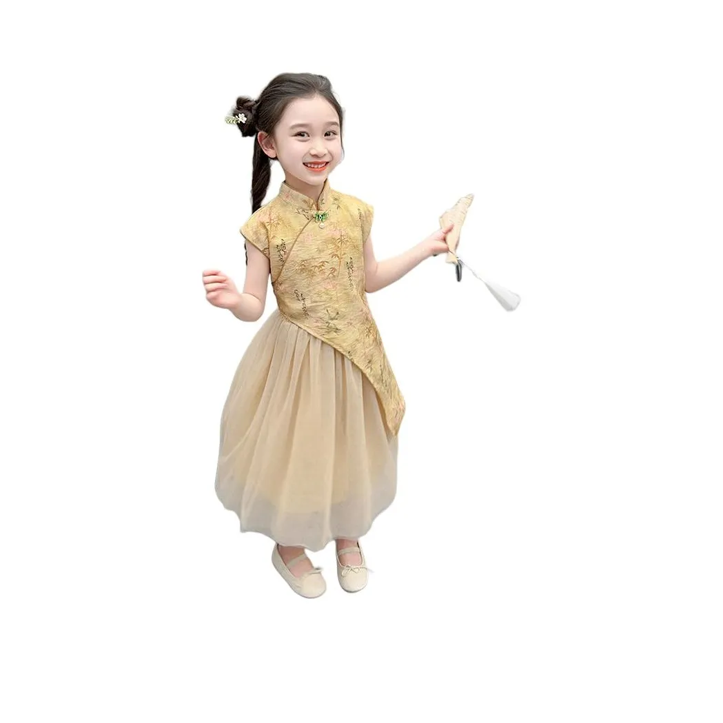 Деревянные дома Платье Желтый Дети Возраст 3-7 лет