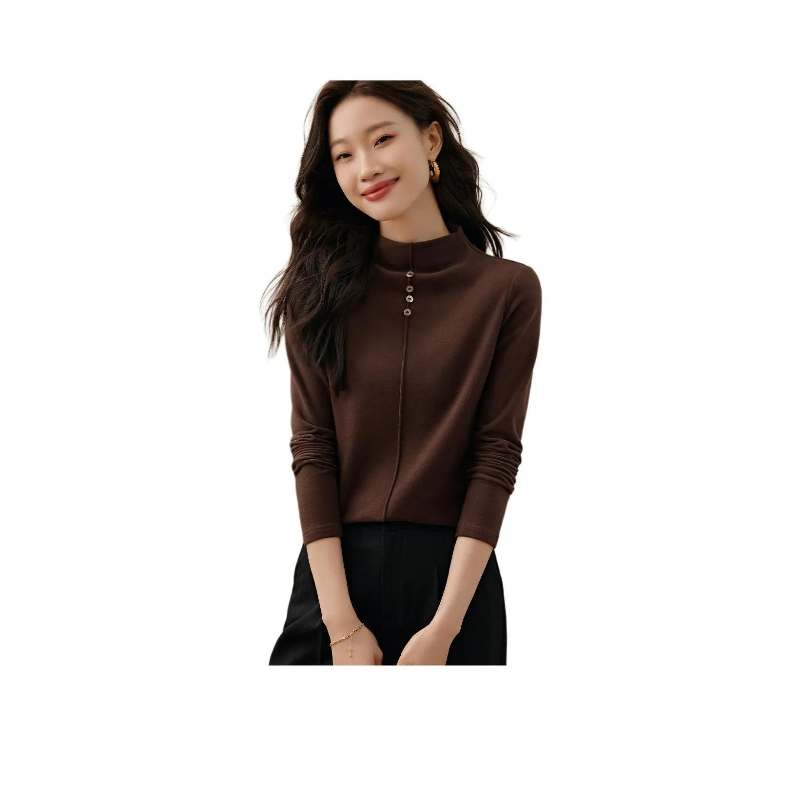 Mo Han Yi Mei Трикотаж Женский Кофейный